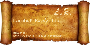 Larnhof Rozália névjegykártya
